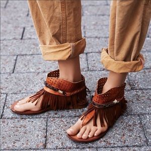 Free People Journey Through Time Fringe Sandals